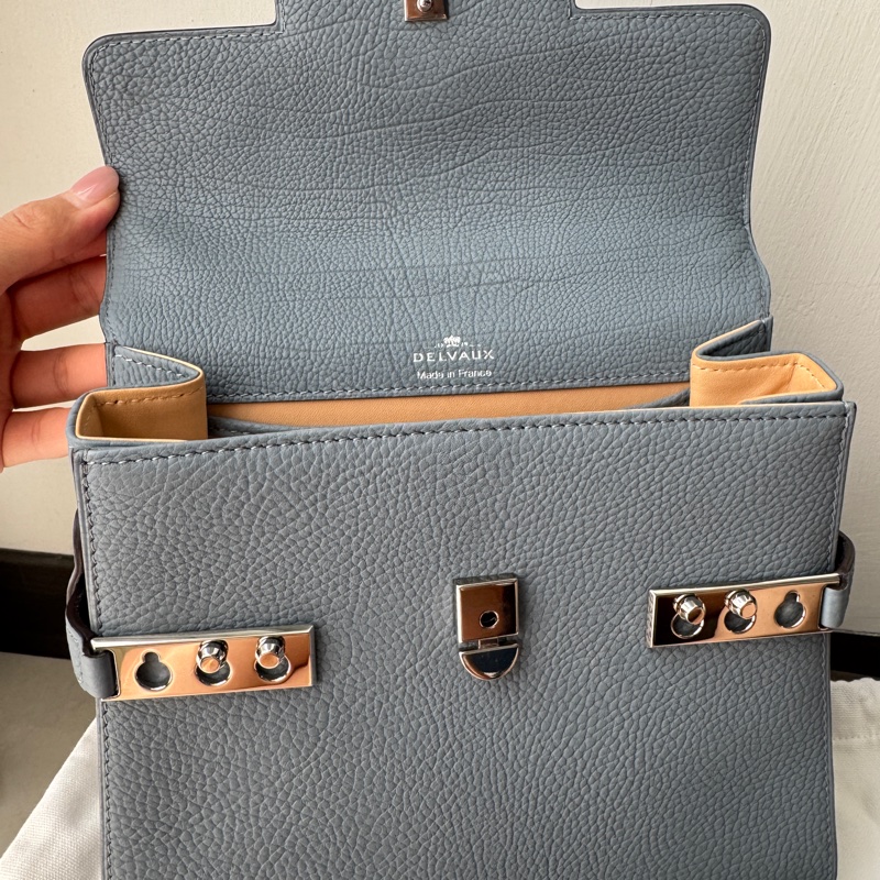 DELVAUX 德爾沃 Tempête PM Crispy Calf｜太平洋藍-9成新-12