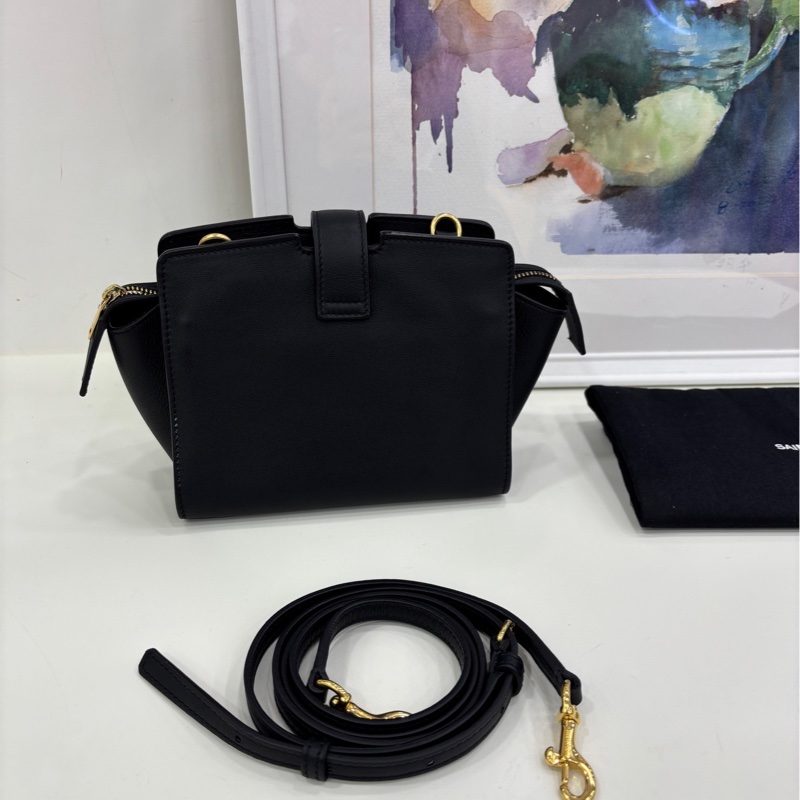 Saint Laurent聖羅蘭Ysl全皮黑色金扣 mini 鞦韆包-1