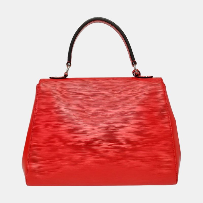 路易威登(LOUIS VUITTON)CLUNY中號 紅色EPI牛皮水波紋壓紋克魯尼肩背包 手提包 銀色五金 可拆卸肩帶-4