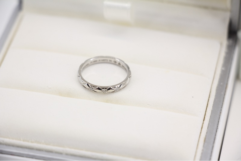 Chanel 2020 Coco Crush Matelisse Marriage 三連式粒狀鑽石鉑金戒指PT950 Model No 50-7