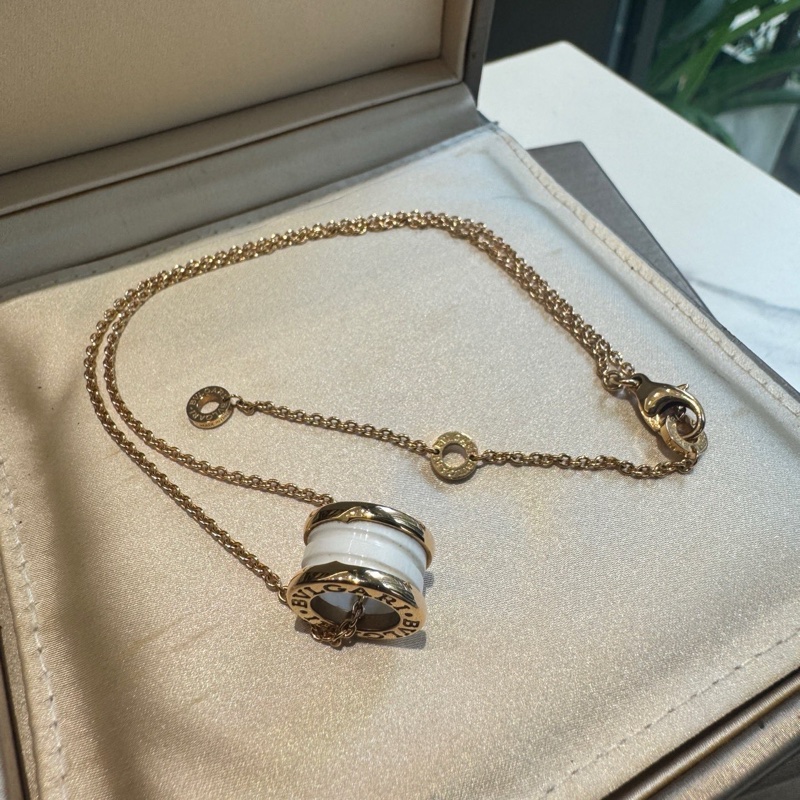 BVLGARI 寶格麗 B.ZERO1系列 18K玫瑰金白陶瓷彈簧項鍊 三檔調節扣-3