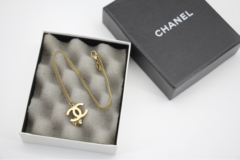 Chanel Vintage 07P 金屬青銅色山茶花CC頸鏈-13