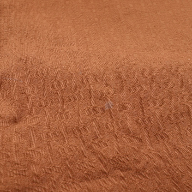 HERMES 波西米亞風格短版薄紗馬賽克連身裙 棉質 棕色 二手 女士-4