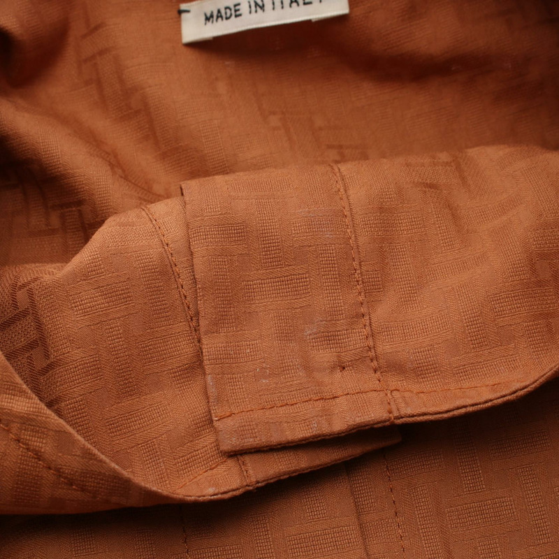 HERMES 波西米亞風格短版薄紗馬賽克連身裙 棉質 棕色 二手 女士-7