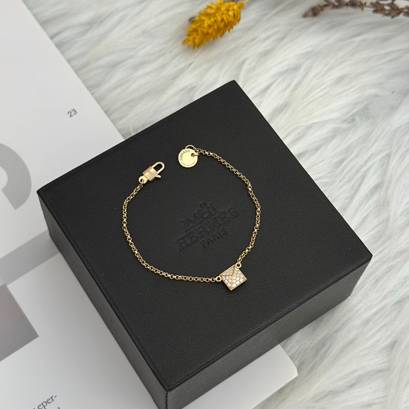 HERMES Clou'd H 18K玫瑰金鑽石手鍊 - 小號 0.15carat-4