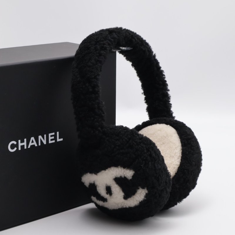 CHANEL 25B絨毛耳罩 - 黑白-0