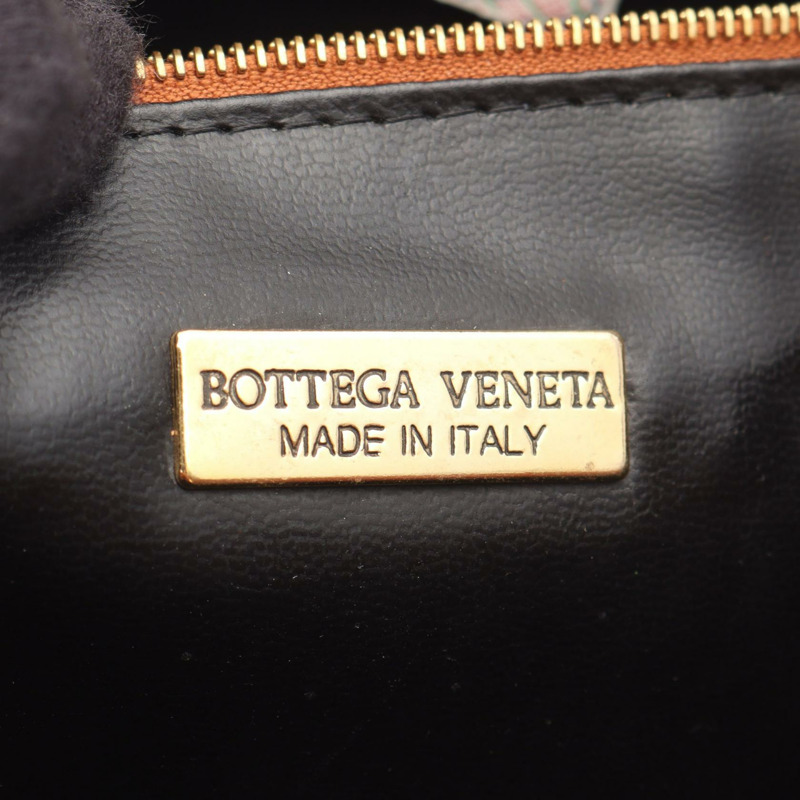BOTTEGA VENETA 手提單肩包 PVC塗層帆布皮革 黑色 棕色 二手-3
