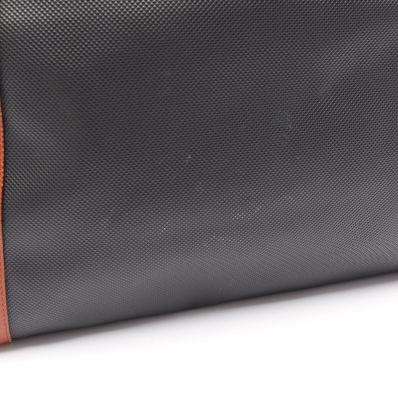 BOTTEGA VENETA 手提單肩包 PVC塗層帆布皮革 黑色 棕色 二手-8