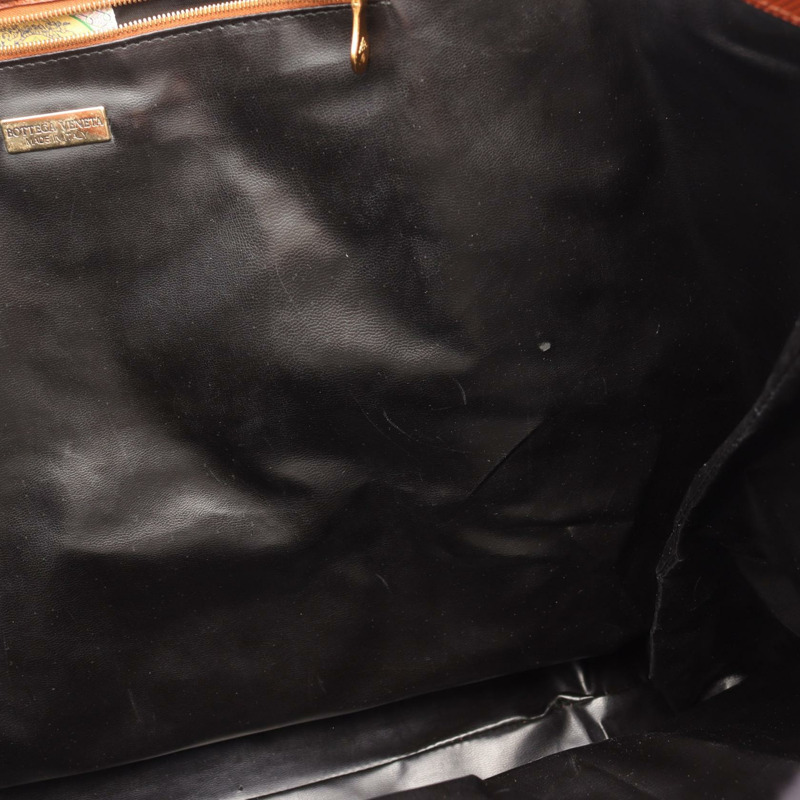 BOTTEGA VENETA 手提單肩包 PVC塗層帆布皮革 黑色 棕色 二手-12