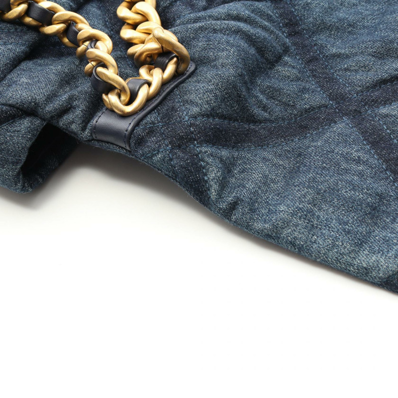 CHANEL 19 dix-neuf Matelasse 鏈條單肩包 AS1161 牛仔藍 二手 女款 CC-8