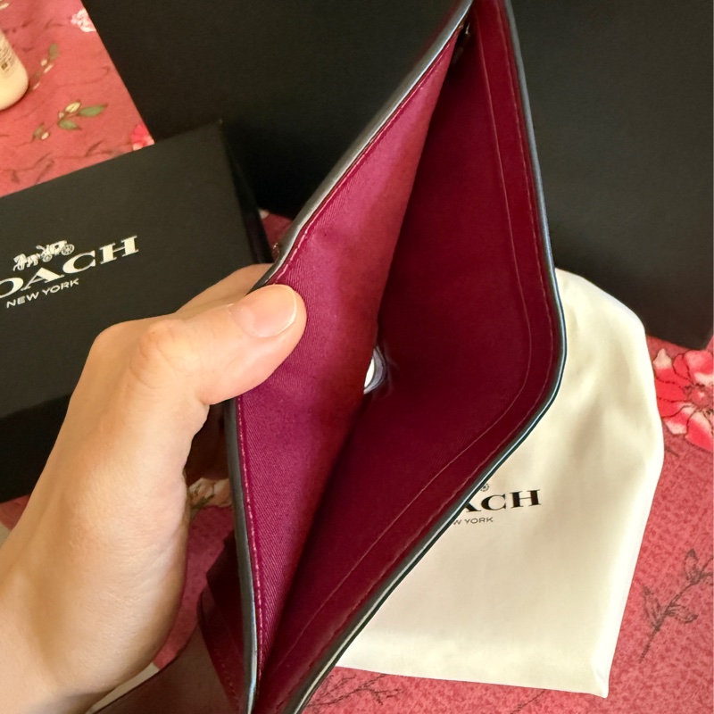 coach經典拼色三折短夾-4