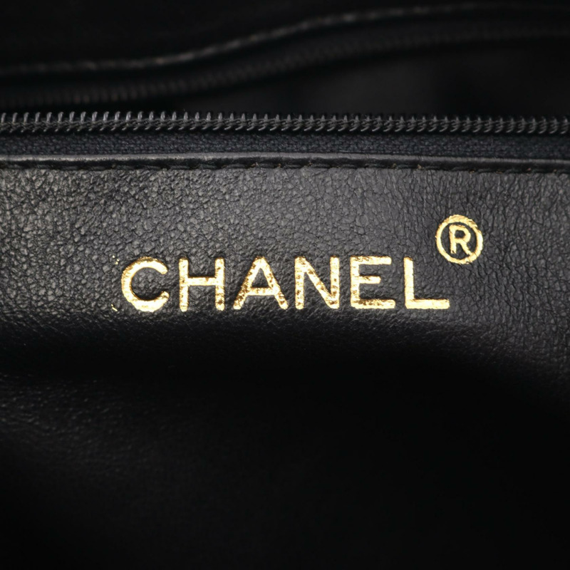 香奈兒 (CHANEL) 菱格紋鏈條斜背包 羊皮 黑色 GHW 二手 女款 CC-3