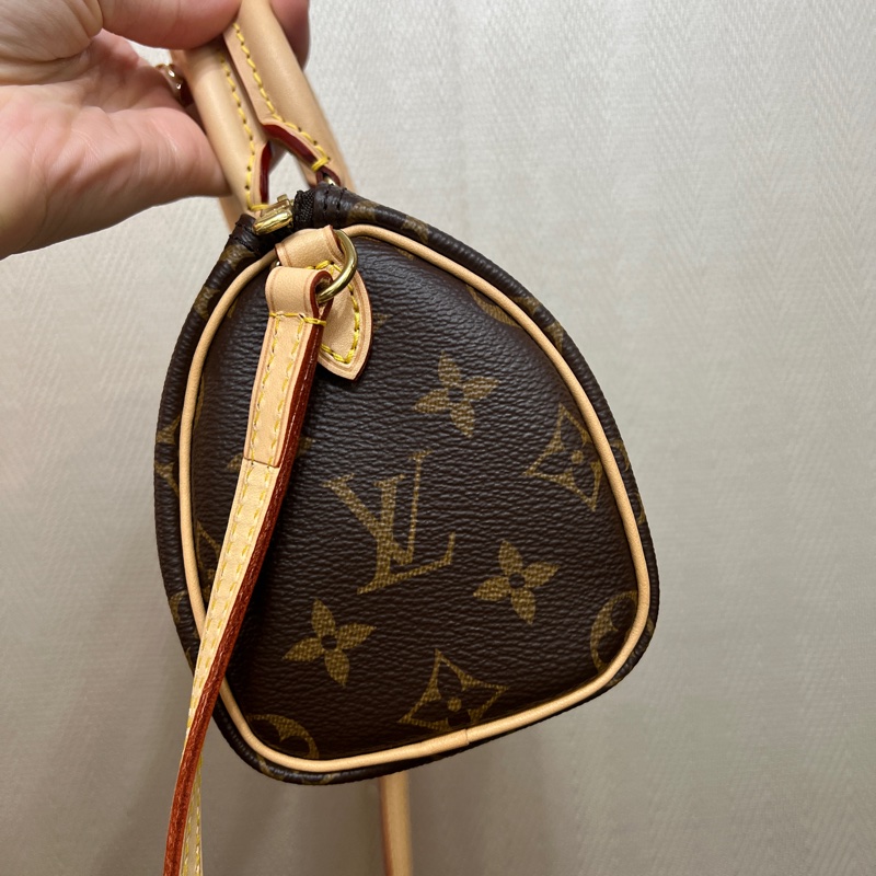 LV 原花金釦Nano speedy手提斜背波士頓包M61252-2