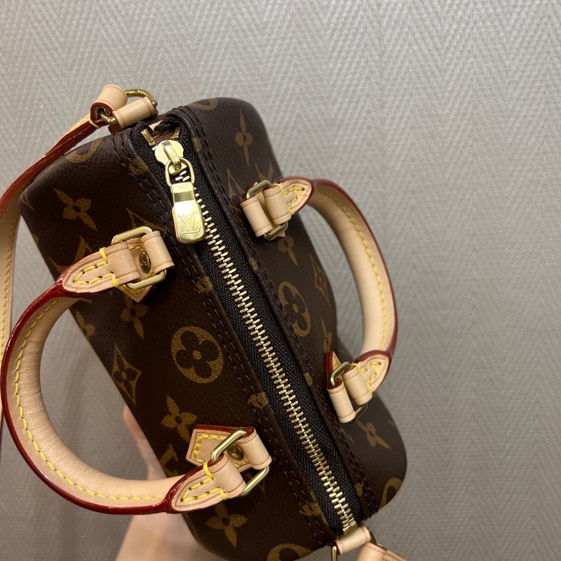 LV 原花金釦Nano speedy手提斜背波士頓包M61252-9