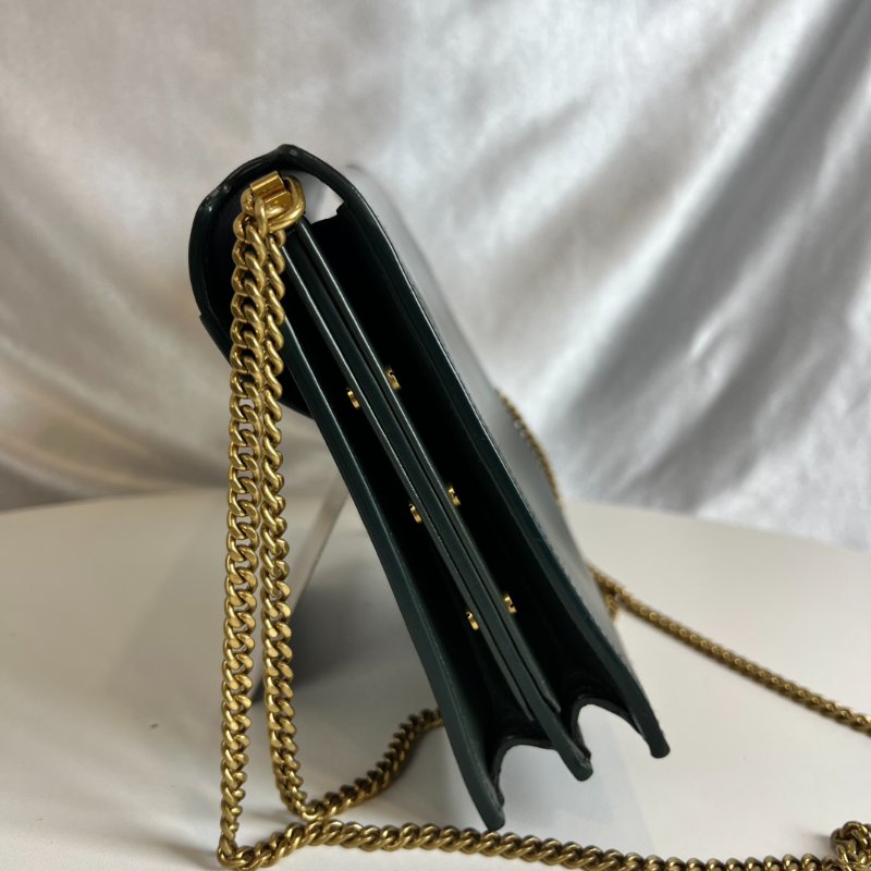 YSL 綠色信封鏈條包-5