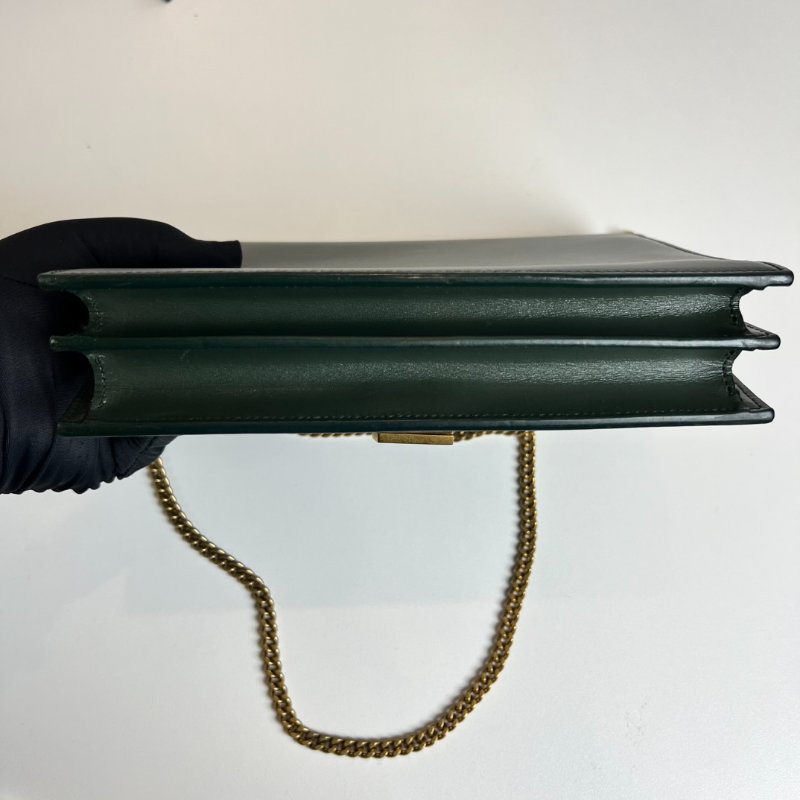 YSL 綠色信封鏈條包-6