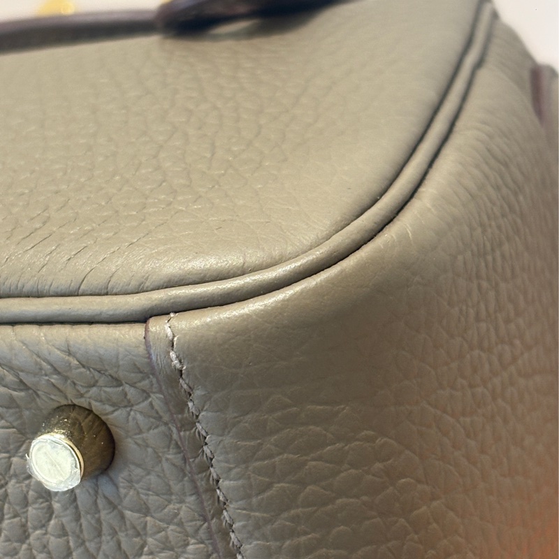 Hermes大象灰金扣編織背袋mini Lindy-9