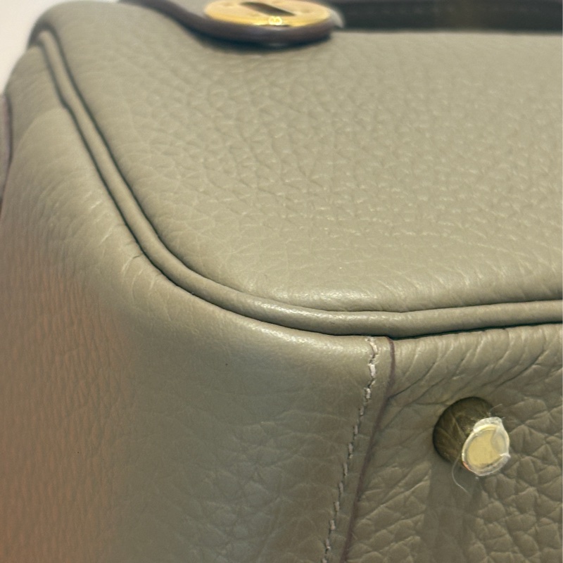 Hermes大象灰金扣編織背袋mini Lindy-10