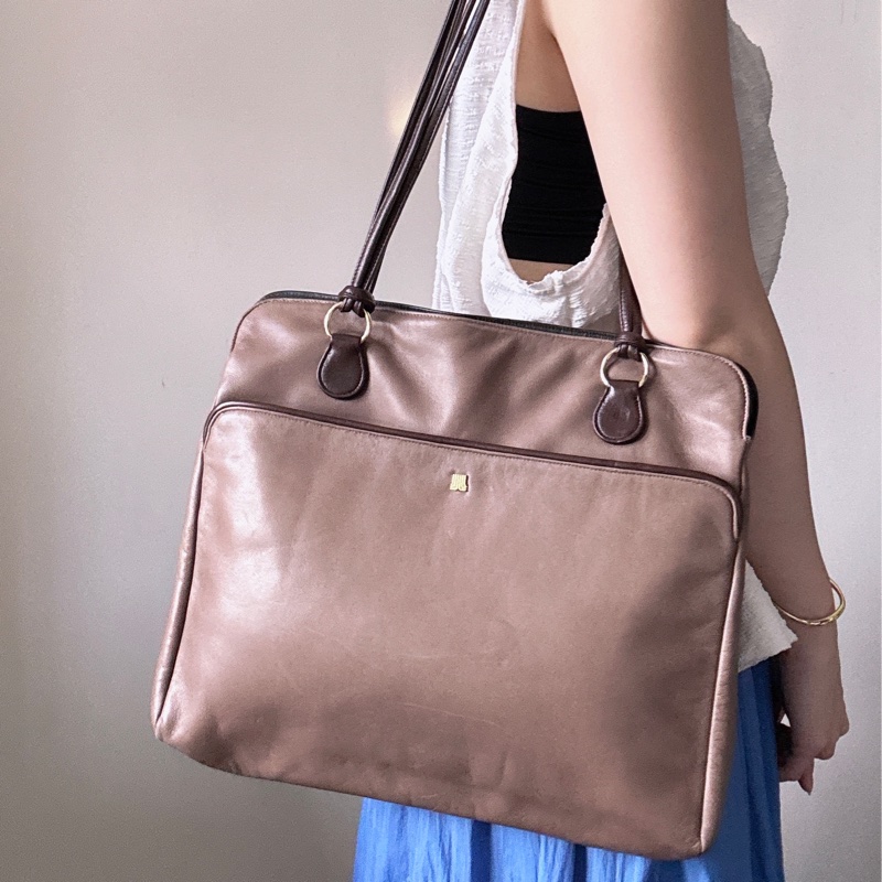 LANVIN 羊革托特包 Tote Bag 通勤包 上學 輕便真皮-1