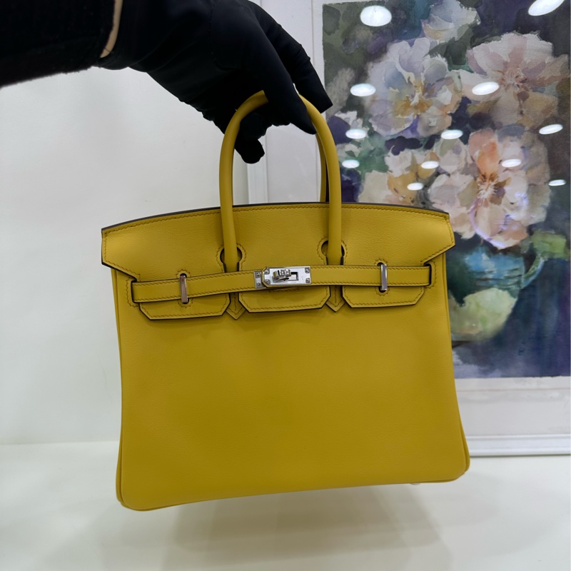 Hermes birkin 25 B4陽光金 銀扣 swift皮 B刻 99新近閒置-5