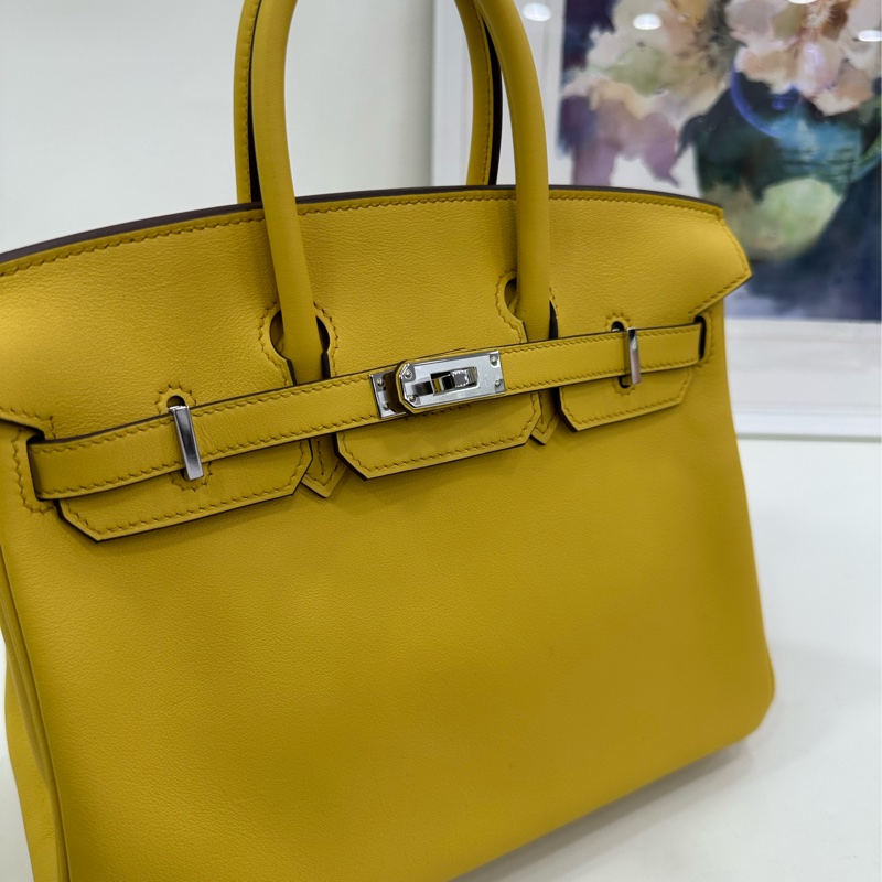 Hermes birkin 25 B4陽光金 銀扣 swift皮 B刻 99新近閒置-6