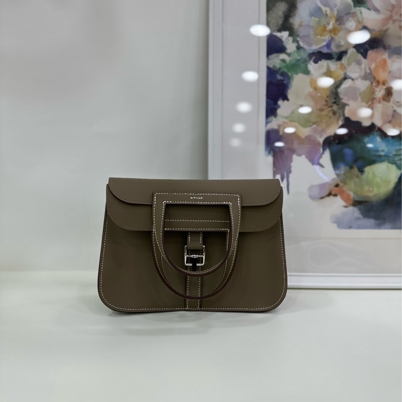 Hermes mini halzan 大象灰銀扣 W刻 swift皮 閒置新 有購證-1