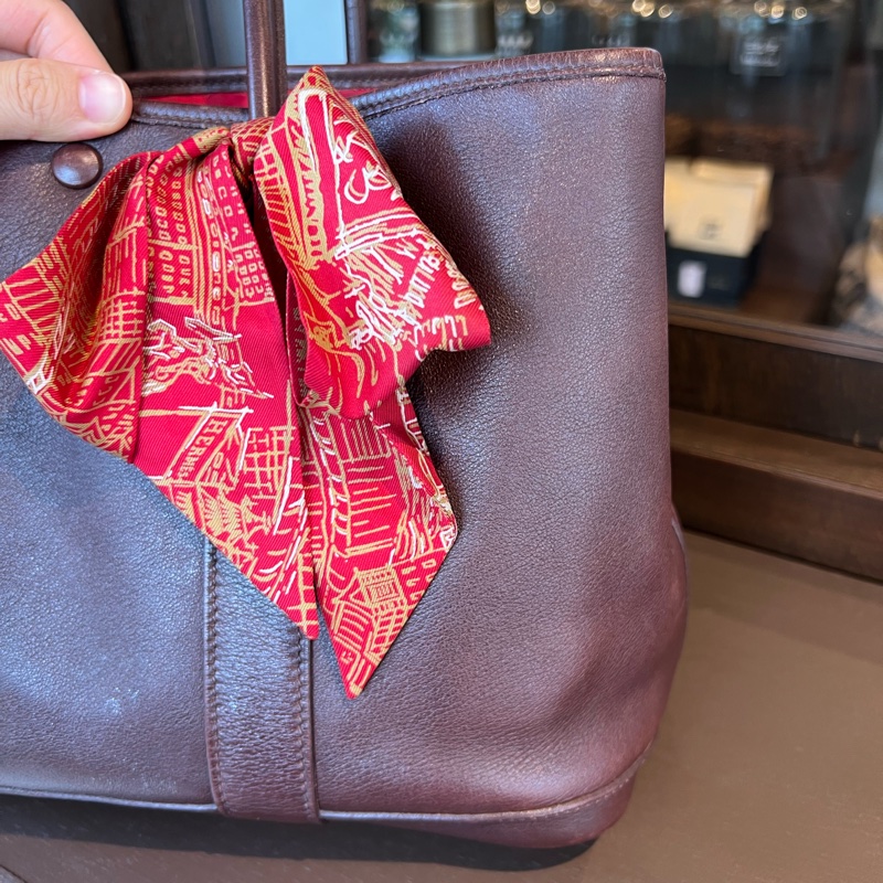 Hermes 愛馬仕Garden Party30 花園 中古 絲巾款 全皮 巧克力色-7