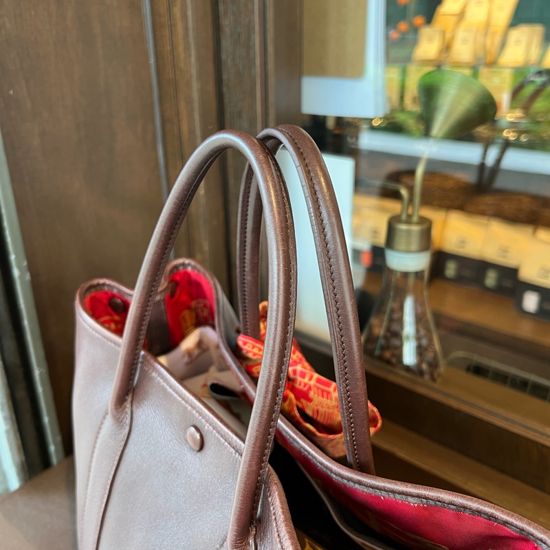 Hermes 愛馬仕Garden Party30 花園 中古 絲巾款 全皮 巧克力色-11