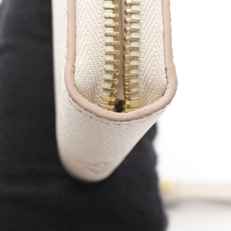 LOUIS VUITTON Zippy Around 長版皮夾 M13644 印有字母的米色二手 LV-4