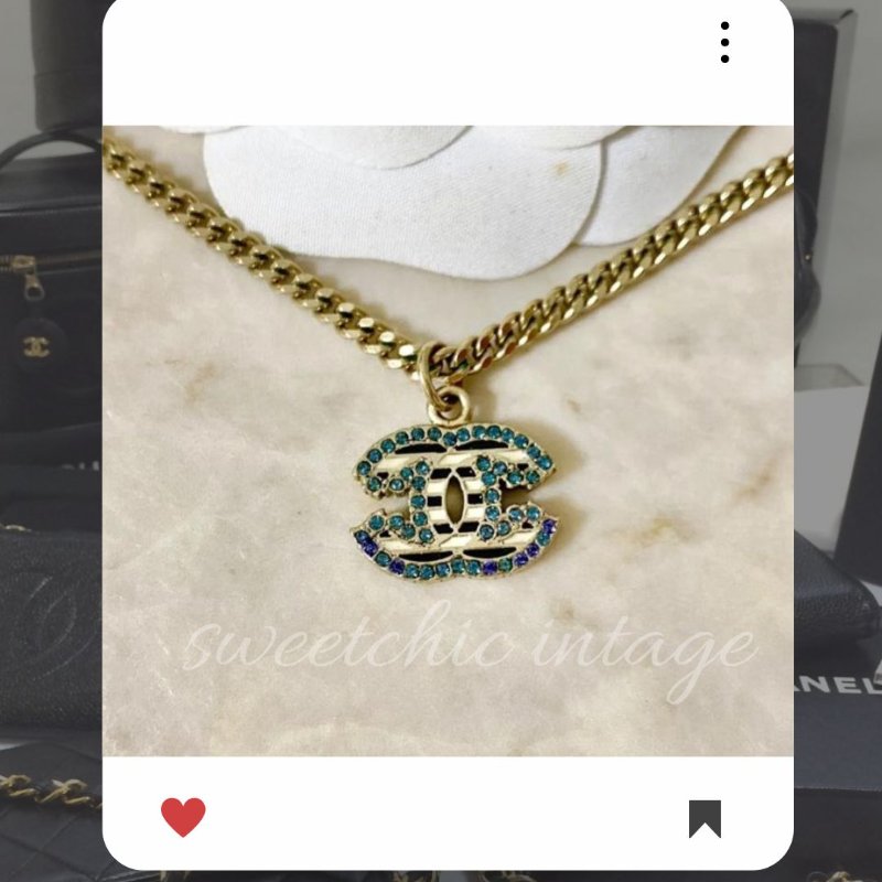💖 9 月新品上架 🔥💖 ✨超美新到 ！香奈兒 Chanel 金色水鑽項鏈 🔥 香奈兒熱賣款 香奈兒項鏈 CHANEL NECKLACE-0