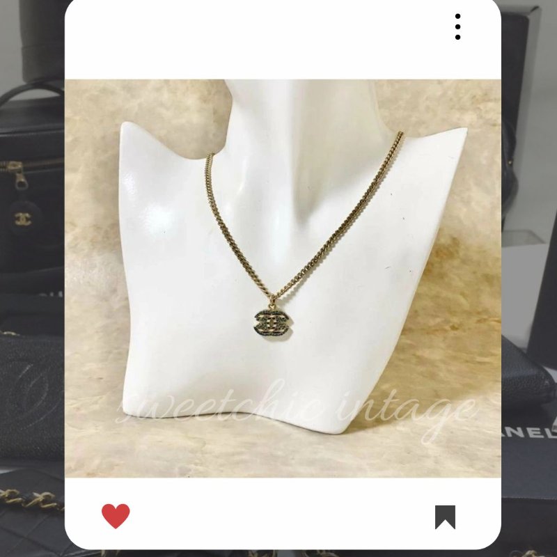 💖 9 月新品上架 🔥💖 ✨超美新到 ！香奈兒 Chanel 金色水鑽項鏈 🔥 香奈兒熱賣款 香奈兒項鏈 CHANEL NECKLACE-3