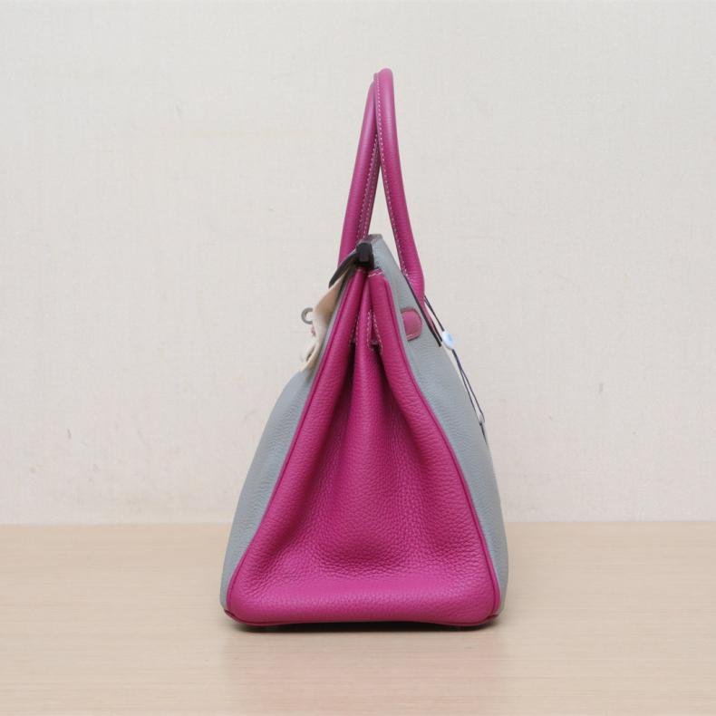 Birkin 30 L3玫瑰紫拼4Z海鷗灰 Togo皮 C刻 銀釦-1