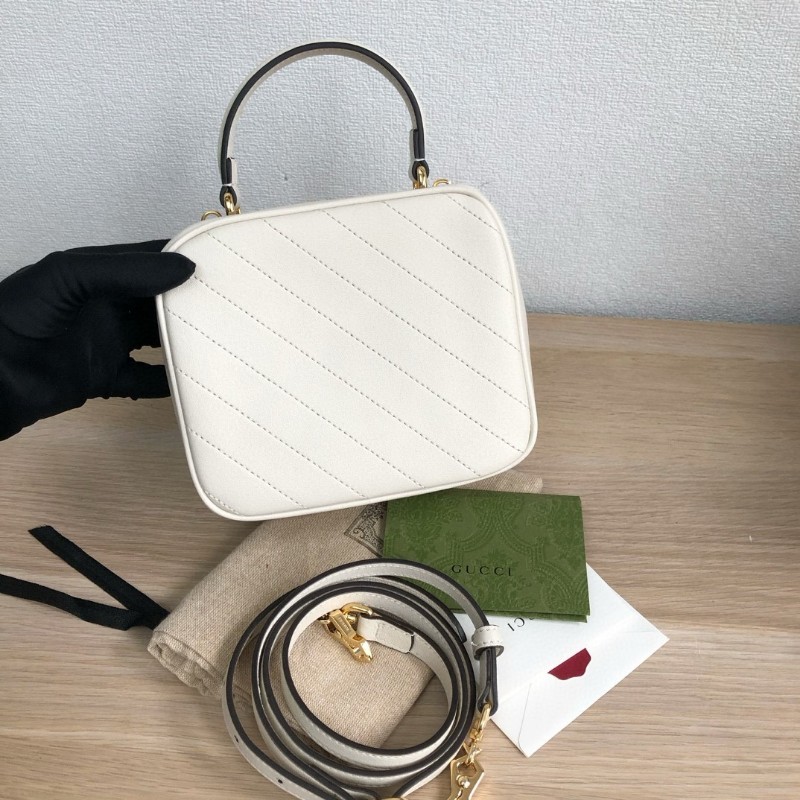 古馳Gucci Blondie小號 新款 白色 盒子包 手提包 斜背包-2