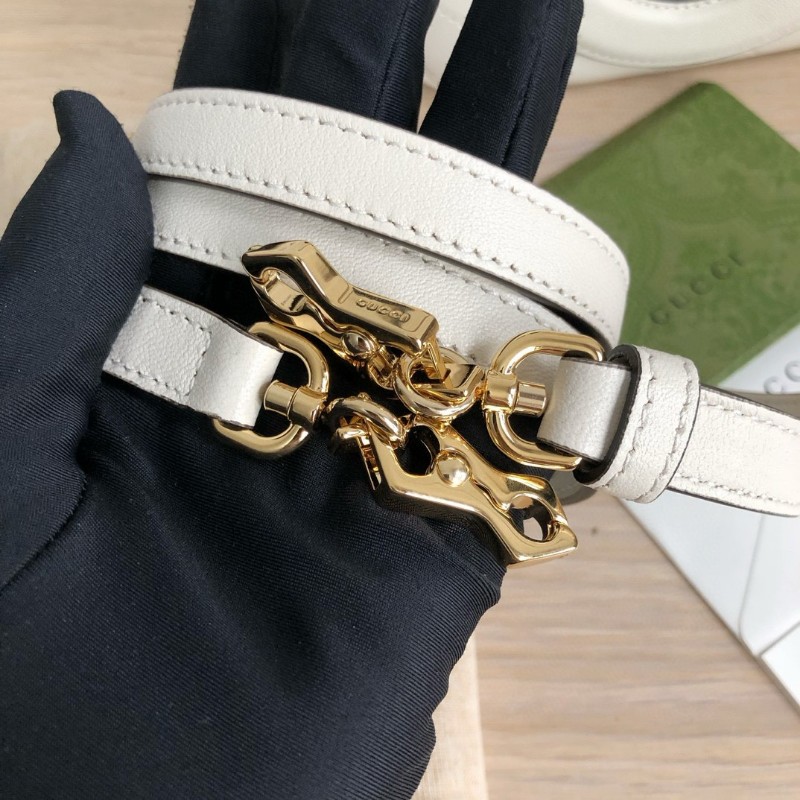 古馳Gucci Blondie小號 新款 白色 盒子包 手提包 斜背包-5