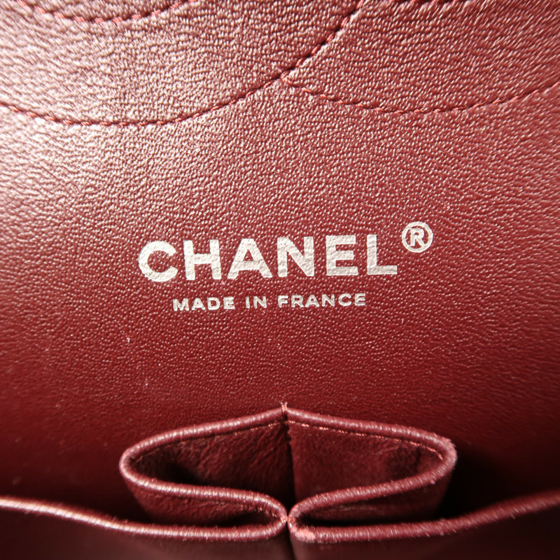 CHANEL 牛皮皮革Large Classic銀扣鏈帶肩背袋-5