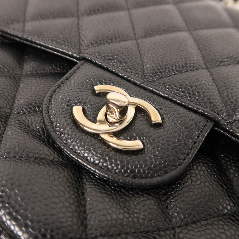 CHANEL 牛皮皮革Large Classic銀扣鏈帶肩背袋-8