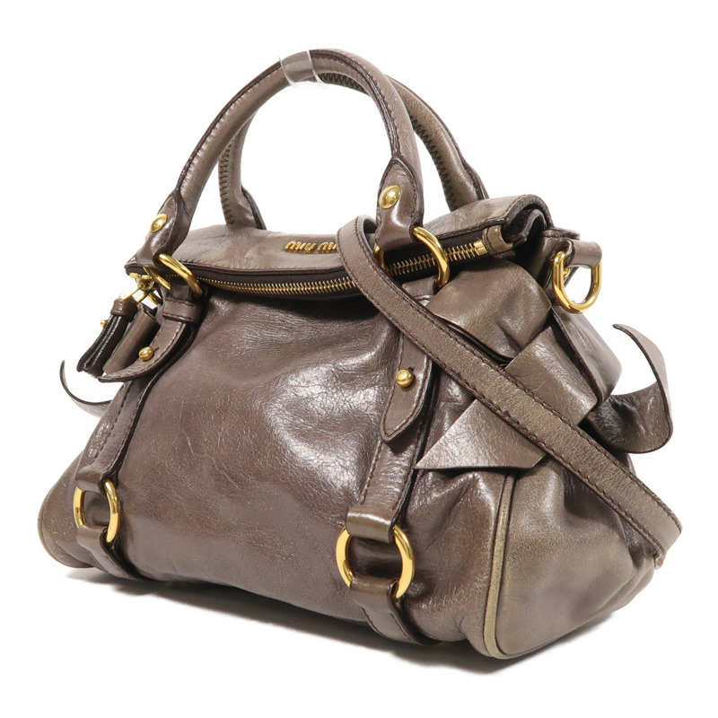 Miu Miu 牛皮皮革2 Way Shoulder金扣手挽肩背兩用袋-2