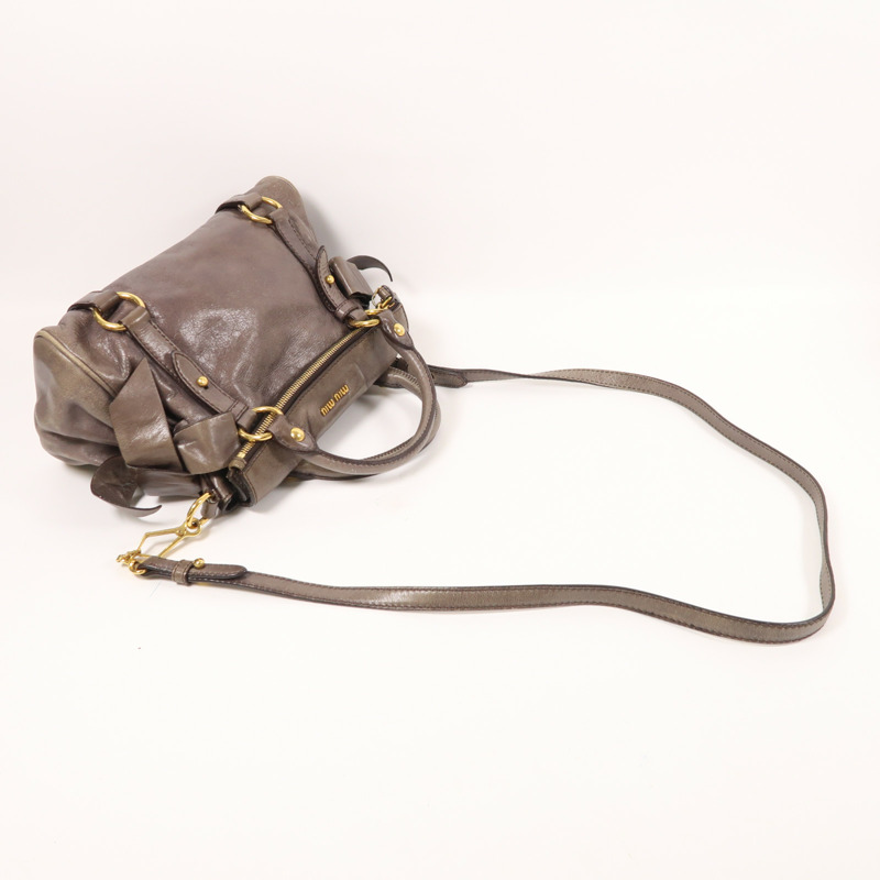 Miu Miu 牛皮皮革2 Way Shoulder金扣手挽肩背兩用袋-6