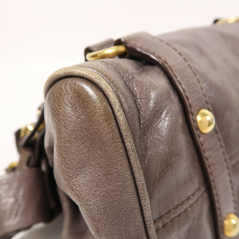 Miu Miu 牛皮皮革2 Way Shoulder金扣手挽肩背兩用袋-10