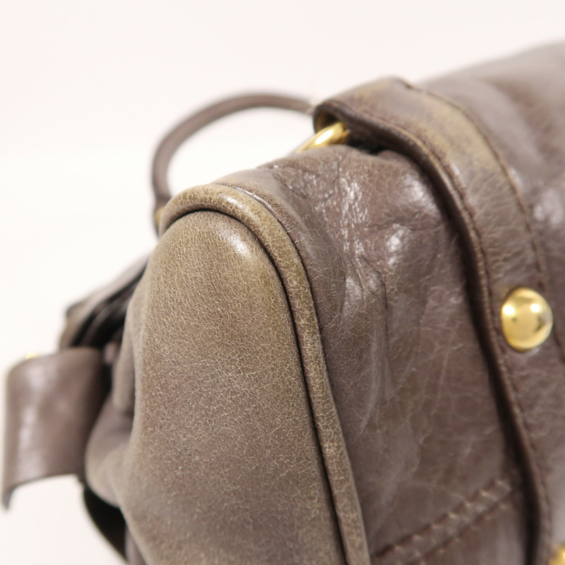 Miu Miu 牛皮皮革2 Way Shoulder金扣手挽肩背兩用袋-12