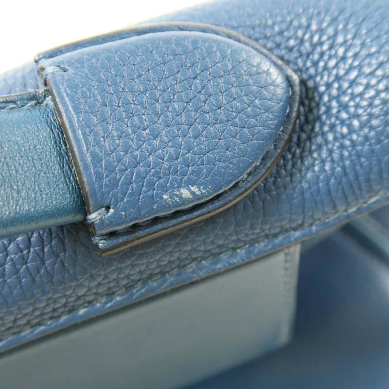 HERMES Clemence皮革24/24 29cm銀扣手挽肩背兩用袋Deep Bleu-18