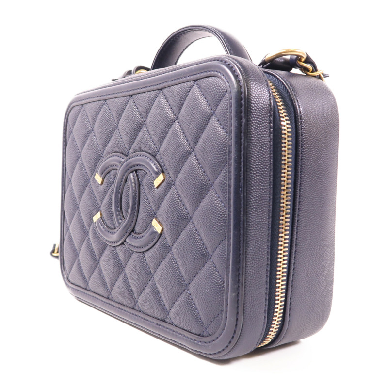 CHANEL 牛皮皮革Vanity Case金扣手挽肩背兩用袋-2