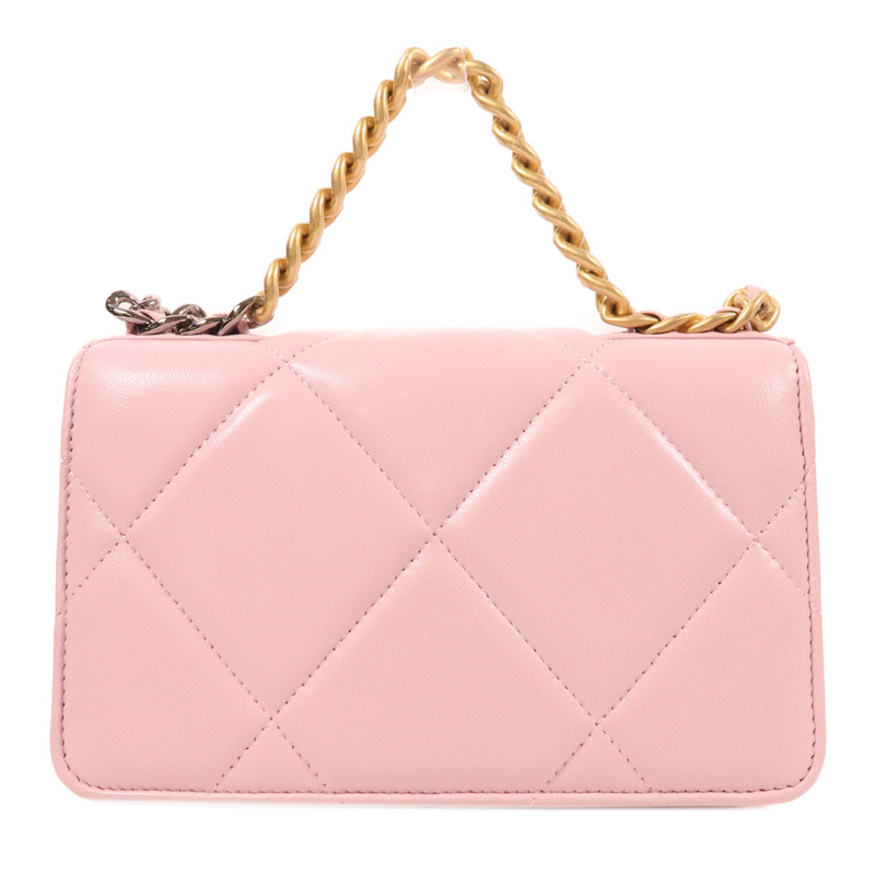 CHANEL 羊皮皮革19 WOC Wallet On Chain鏈帶手挽肩背兩用袋-1