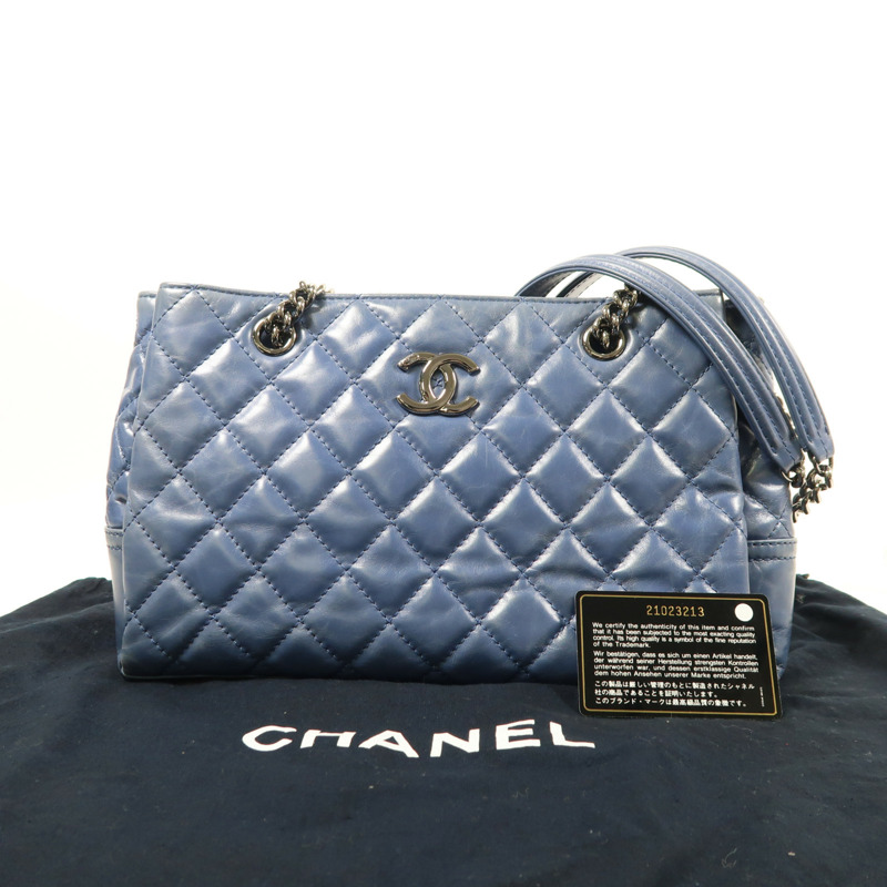 CHANEL 牛皮皮革Shoulder Bag銀扣肩背袋-9