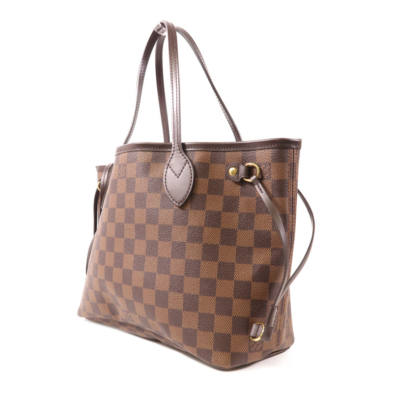LOUIS VUITTON Damier Neverfull PM金扣肩背袋-2
