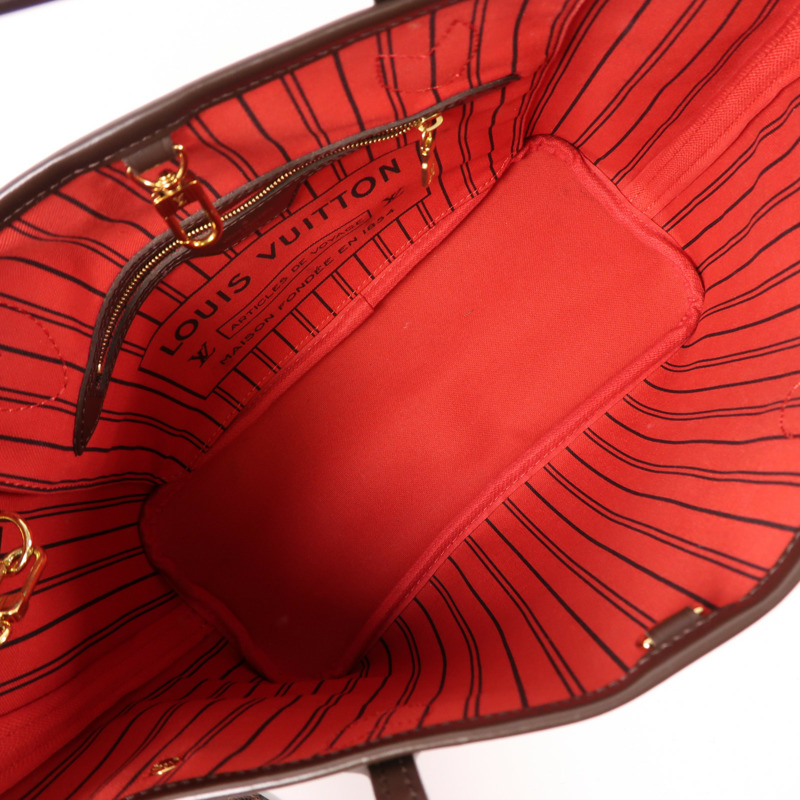 LOUIS VUITTON Damier Neverfull PM金扣肩背袋-4