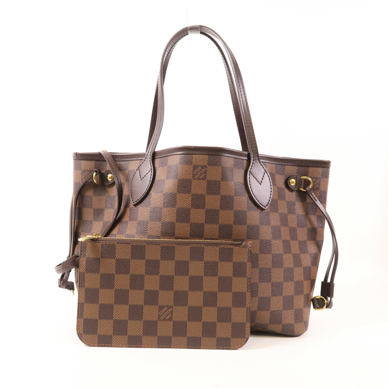 LOUIS VUITTON Damier Neverfull PM金扣肩背袋-7
