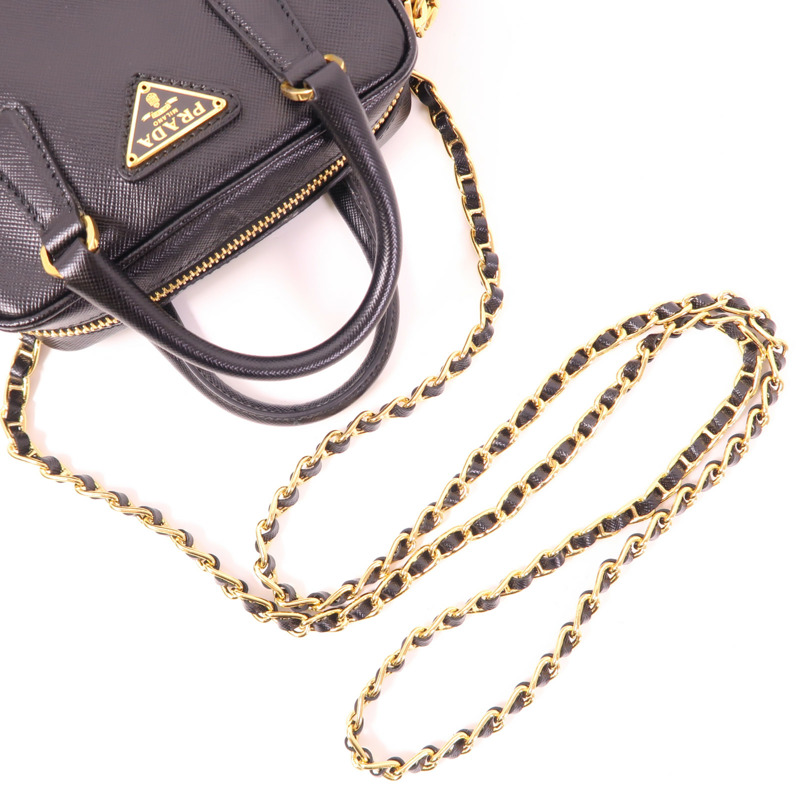 PRADA 牛皮皮革2 Way Shoulder金扣手挽肩背兩用袋-7