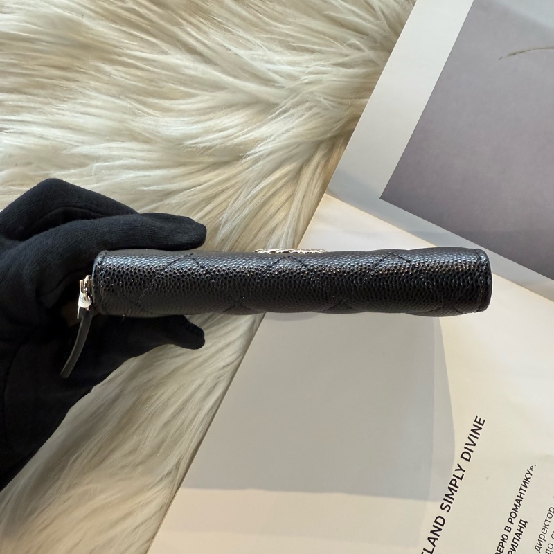 全新 香奈兒 淡金雙C雕花ㄇ字錢包 拉鏈錢包  卡包-3