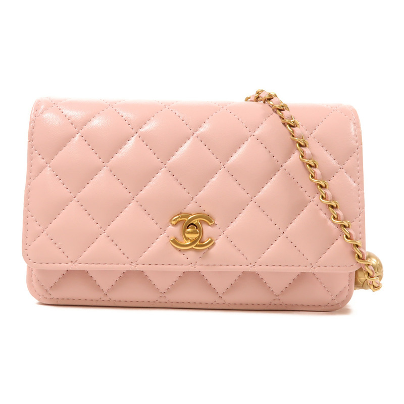 CHANEL 羊皮皮革WOC Wallet On Chain金扣鏈帶肩背袋-0